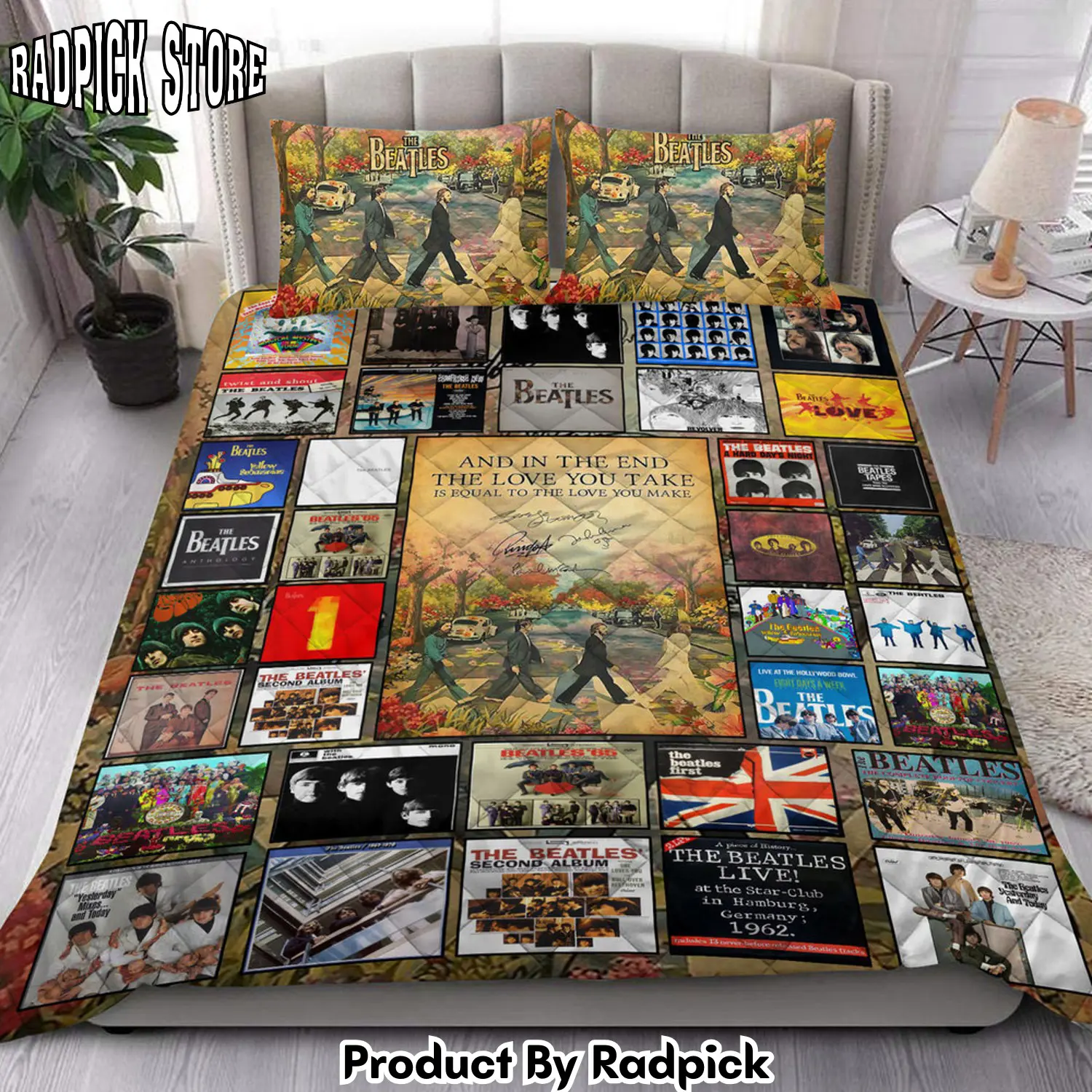 Radpick the beatles albums q2 quilt bedding set q020205 rp3271397
